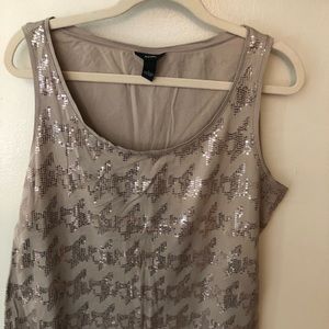 Alfani tan tank top w/sequins.